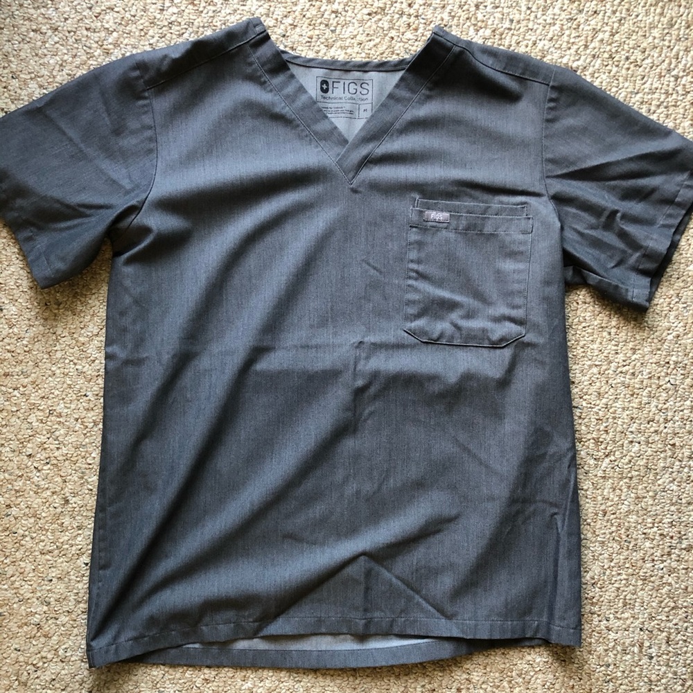 Figs Scrubs Set Shirt & Pants Charcoal